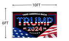 President Trump 2024 Flag 6X10 FT, Outdoor Polyester Flags, Double Stitched Trump Take America Back Flags with Brass Grommets and Stronger Header. (6X10)