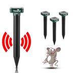 Mole Solar Powered for Lawns, 4 Pack Gopher Ultrasonic Solar Powered for Outdoor & Solar Mole Groundhog Vole Rodent for Yard