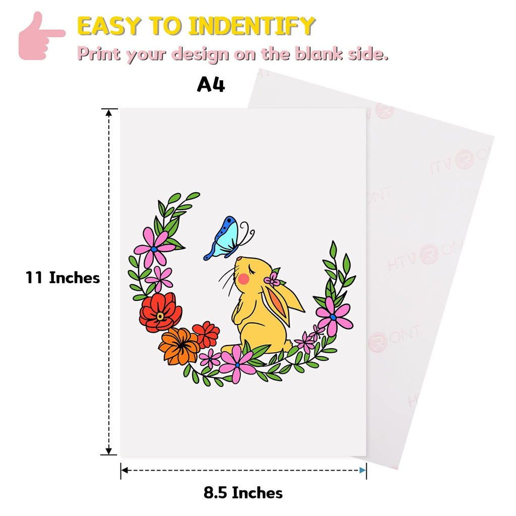 HTVRONT Heat Transfer Paper for Light T Shirts -100 Sheets 8.5x11" Iron on Transfer Paper for Inkjet Printer, Stretchable & Durable Printable Heat Transfer Vinyl, Easy to Use