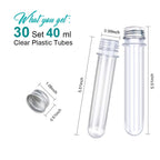 HNYYZL Bestsupplier 30 Pack Science Party Test Tubes 45 ml 25x140mm,Clear Plastic Test Tubes Gumball Candy Tubes, Bath Salt Vials Christmas Birthday Gifts