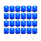 LANKER 24 Pack Flameless Led Tea Lights Candles - Flickering Blue Battery Operated Electronic Fake Candles – Decorations for Wedding, Party, Christmas, Halloween and Festival Celebration (Blue)