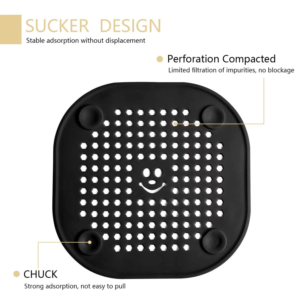 2 Pack Drain Hair Catcher Silicone Bathroom Accessories Shower Drain Protector Sink Drain Strainer Hair Stopper for Shower Kitchen Bathroom Tub Grey