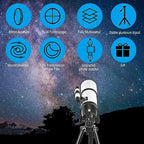 80x600mm AZ Telescope, Travel Telescopes for Adults Astronomy Beginners with 13 Pieces Telescope Accessories Kit
