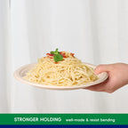 JOLLY CHEF Compostable Heavy Duty Plates 9 Inch [150 Pack] Eco-Friendly Disposable Natural Paper Plates Bagasse Biodegradable Plates Bulk for Party Dinner Sugarcane Fibers Round Plates(Brown)
