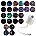 2-in-1 Galaxy Projector Night Light, USB Star Projector with Adjustable Brightness, Mini Galaxy Light Projector for Bedroom Ceiling Wall Room Decor