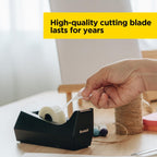 Desktop Tape Dispenser, Black, 2.7 in. x 2.7 in. x 6.4 in., 1 Tape Dispenser, Polystyrene (PS)