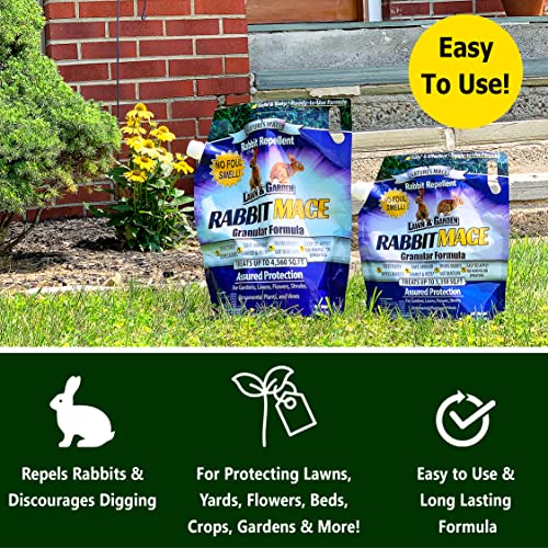 Nature's MACE Rabbit Repellent 3lb Granular/Treats 1,350 Sq. Ft. / Rabbit Repellent and Deterrent/Keep Rabbits Out of Your Lawn and Garden/Safe to use Around Children & Plants
