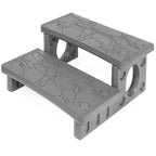 XtremepowerUS Premium Multi Purpose 2-Step Spa Hot Tub RV Campers Deck Steps Deck, Spa, Hot Tub, Bathtub, Swimming Pool Sided Step Non-Slip Steps for Outdoor/Indoor (Gray)