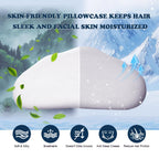 Cloud Contour Memory Foam Pillow Ergonomic Design for Sleeping Comfortably and Reducing Snoring Neck and Cervical Pillow with Cooling Pillowcase Grey