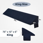 Vekkia King Bed Wedge Pillow for Headboard/Bed Mattress Gap Filler Wedge,Bed Gap Filler Close Gap (0-6"),Stop Pillow Falling Down-(Blue 76"x10"x6")