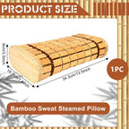 Bamboo Sauna Headrest Pillow Natural Sauna Backrest Sauna Neck Rest for Head Support Home Spa Gym Accessories Chinese Style Steam Rooms Handmade Wood Hollow Pillow for Household Relaxing Rest Body