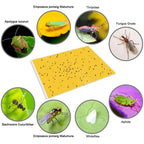Gideal 30-Pack Dual-Sided Yellow Sticky Traps for Flying Plant Insect Such as Fungus Gnats, Whiteflies, Aphids, Leafminers,Thrips - (6x8 Inches, Included 30pcs Twist Ties)