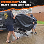 Mockins XL 60"x30"x5" Folding Hitch Cargo Carrier with Ramp | Heavy Duty Trailer Hitch Basket Cargo Carrier with Portable Wheelchair Ramp | 500 Lbs. Cap Weatherproof Steel Scooter Rack & Accessories
