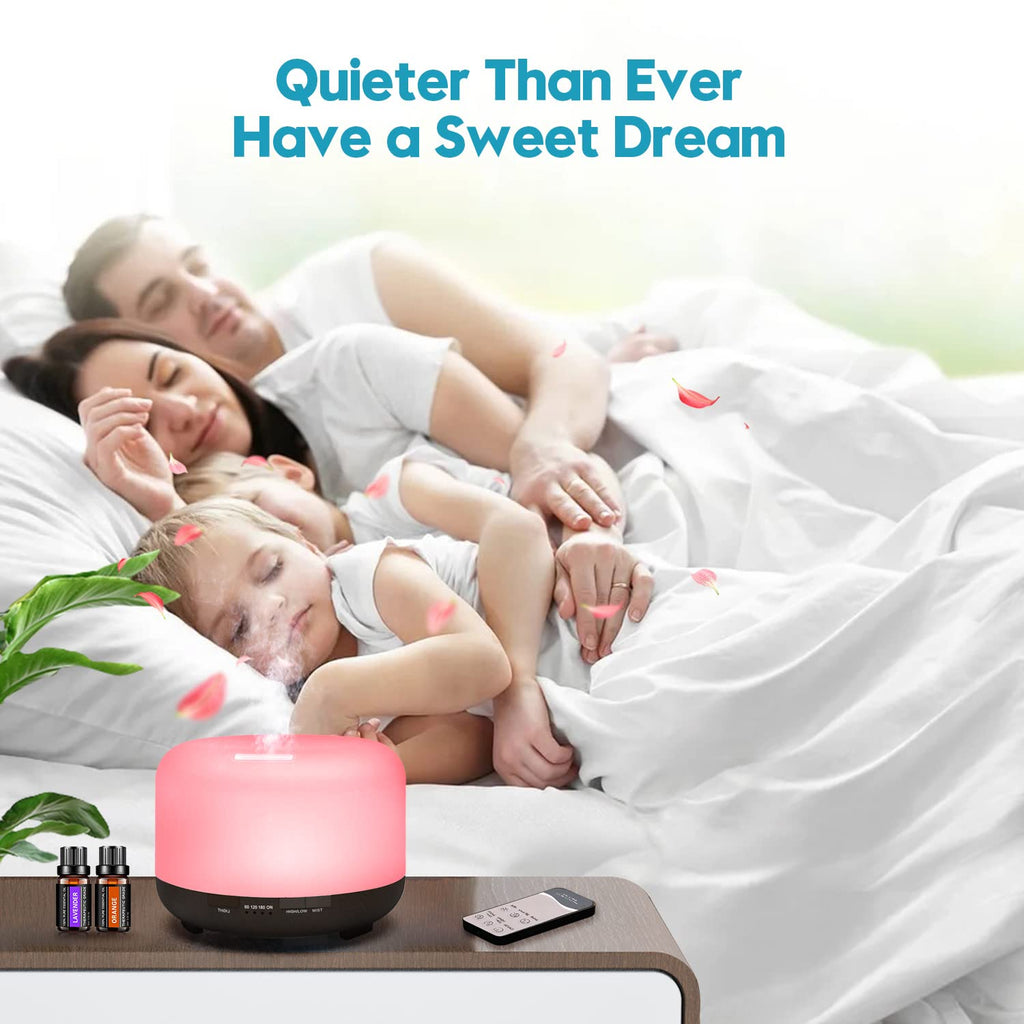YIKUBEE Diffuser, 500ml Essential Oil Diffuser, Oil Diffuser with Remote Control, Aromatherapy Humidifier, Diffusers for Home, Diffusers for Essential Oils Large Room