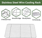 ROTTAY Baking Sheet, Half Sheet Pan with Cooling Rack Set [2 Pans + 2 Racks], Stainless Steel Baking Pan for Oven, Warp Resistant & Heavy Duty & Rust Free, Size 18 x 12 x 1 Inches
