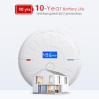 3 Pack 10 Year Battery Operated Smoke Detector and Carbon Monoxide Detector, Travel Portable Photoelectric Fire Co Alarm for Home, Kitchen