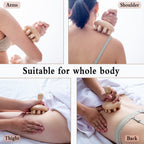 xukele Wood Therapy Mushroom Massage Tools, Wooden Mushroom Massager, Anti Cellulite Lymphatic Drainage Therapy Massage Cup Tools for Body Shaping