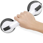 Shower Handle Grab Bars Bathtubs - 2Packs 12inch for Bathroom with Strong Hold Suction Cup, Balance Bar Safety Hand Rail for Injury, Senior, Elderly Black