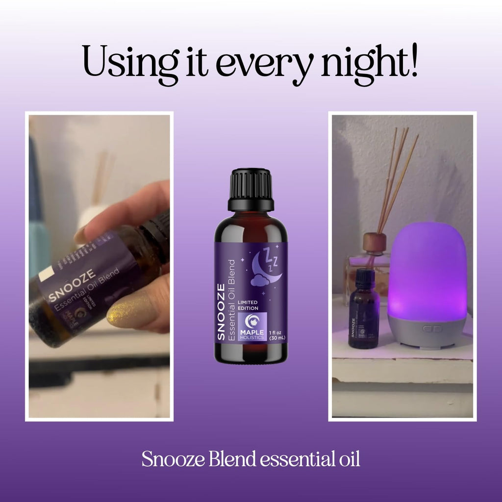 Sleep Essential Oil Blend for Diffuser - Snooze Blend Essential Oil for Sleep with Roman Chamomile Lavender Cedarwood and More - Aromatherapy Oil Blend for Nighttime Relaxation