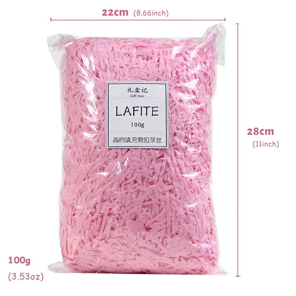 NC Basket Grass,Crinkle Cut Tissue Paper for Easter Gift Box Wrapping Packing Filling,Recyclable Craft Basket Pink Shred Confetti Raffia Paper Filler,100g 3.53oz Party Decoration (light pink(5PCS))