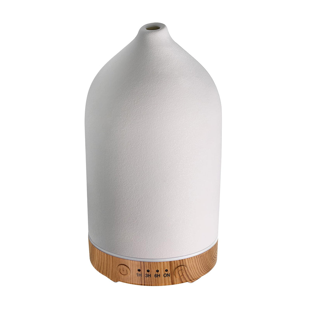 Gooamp 200ML Ceramic Diffuser,Aromatherapy Diffuser,Essential Oil Diffuser with 7 Color Lights Auto Shut Off for Home Office Room,Wood (1/3/6/ON hrs Working time)