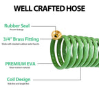 SUTEKUS  Coil Hose Water Hoses Coiled Boat Hose Lightweight Self Coiling Garden Hose With 3/4 inch Brass Fittings (15FT)