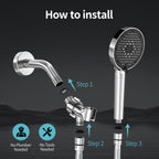 SR SUN RISE NSF Certified Filtered Shower Head with Handheld for Hard Water to Remove Chlorine High Pressure 9-Spray Setting (with Power Wash) Anti-Clog Nozzles (1 Filter, Chrome Silver)