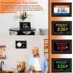 AINFTIME Digital Clock with Date and Day of Week for Elderly-12 Alarms Medication Reminder Dementia Alzheimers Clock Calendar with Extra Large Display (7 inch Black)