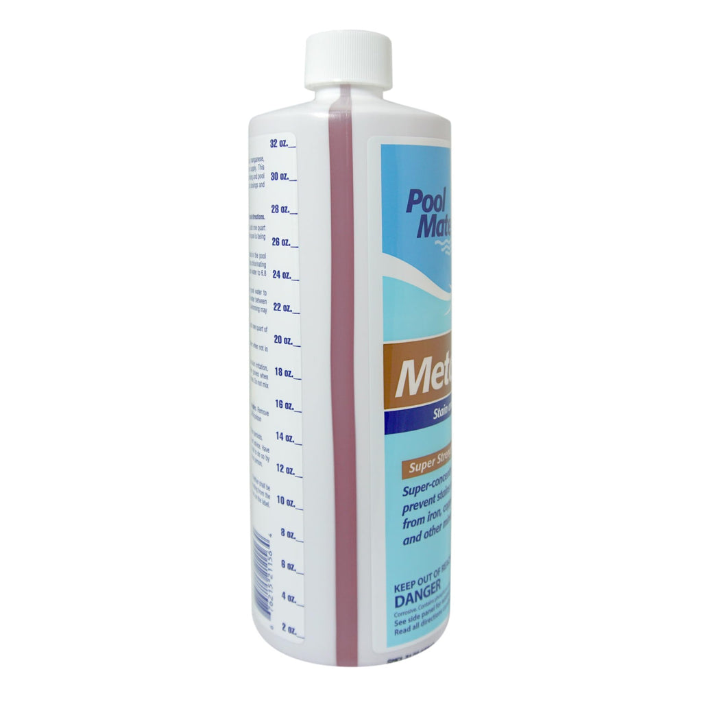 Pool Mate 1-Quart 4-Pack Concentrated Metal Out Stain and Mineral Inhibitor, Pool Metal Remover, Stain Remover, Made in USA