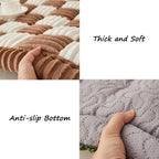 Awjcsv Fuzzy Pet Couch Covers for Sofa, Non Slip Sofa Cover for 3 Cushion Couch Sofa Pet Friendly, Pet Sofa Covers for Furniture (Dark Brown, 27.6" x 59.1")