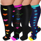 Iseasoo Plus Size Compression Socks for Women & Men Wide Calf 20-30mmhg Extra Large Support Socks for Nurses Circulation(2XL)