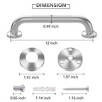 2 Pack 12 Inch Grab Bars for Bathtubs and Showers, Anti Slip Shower Grab Bars Stainless Steel Shower Handle Toilet Handicap Elderly Senior Assist Bathroom Saft Handle
