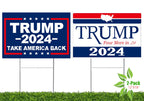 WENWELL Trump 2024 Yard Signs 2-Pack – Double-Sided,Waterproof,UV Resistant, 12x18 Inchs with Metal H-Stakes – Donald Trump Campaign Rally Placard Outdoor Lawn Decoration