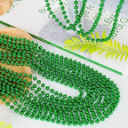 72PCS Green Bead Necklace, Mardi Gras Beads Necklace Accessories Bulk, Mardi Gras Xmas Necklaces Women Men, Parade Throw Accessories for Wedding Birthday Mardi Gras St. Patricks Christmas Decorations