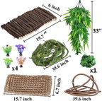 10Pcs Bearded Dragon Tank Accessories, Reptile Hammock Plants Bridge Jungle Climber Vines for Snakes Bearded Dragon Chameleon Gecko Lizard