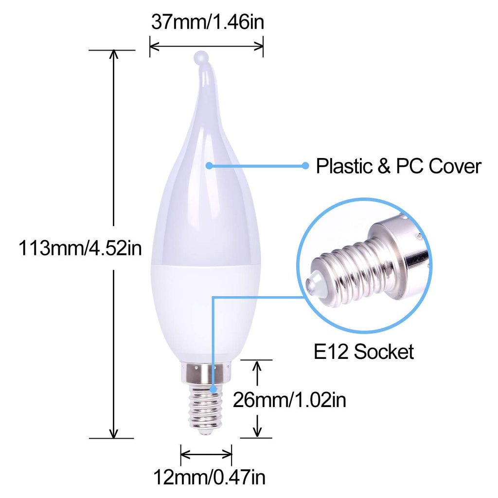 YEAHBEER LED Flame Light Bulbs,3 Modes Fire Light Bulb E12 Base, Christmas Decorations Outdoor Indoor Home, Lights Bulbs (Yellow, 6Pack)