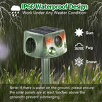 Ultrasonic Solar Animal Repeller for Yard, 6 Modes Outdoor Cat Repellent Squirrel Repellent with Motion Sensor & Flashing Light, Animals Deterrent for Squirrel Bird Deer Cat Skunk Dog for Yard Garden