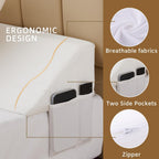 Bedluxe Queen Bed Wedge Pillow for Headboard, Wedge Pillow Headboard, Pillow Wedge for Headboard Gap, Bed Gap Filler Queen - Fill The Gap (0-7") Between Headboard and Mattress (White, 60"x10"x6")