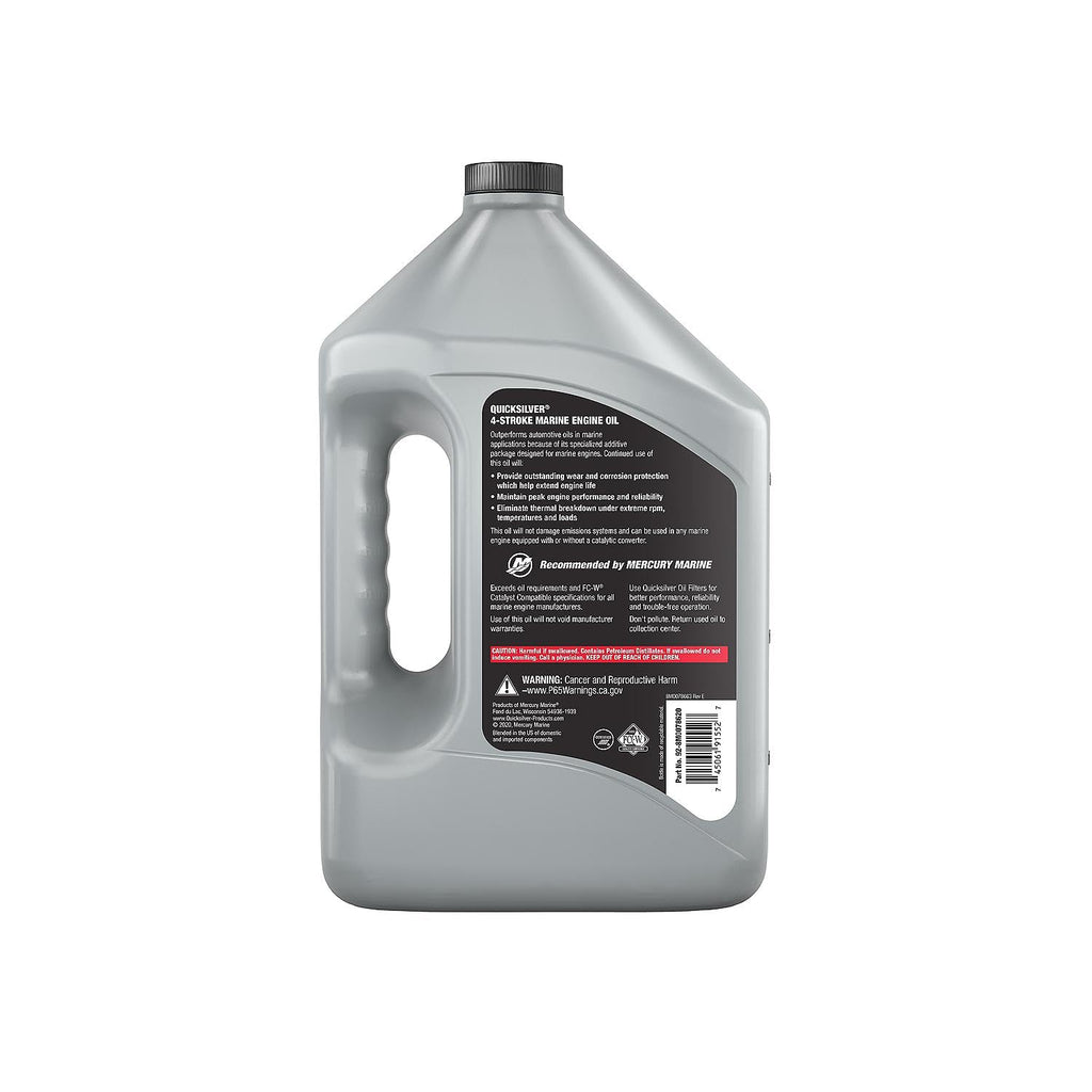 Quicksilver 25W-40 4-Stroke Marine Engine Oil, 1 Gallon