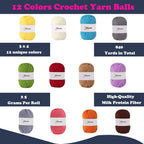 Yarniss Crochet Kits for Beginners,All in One Crochet Kits with 840 Yards Crochet Yarn,Ergonomic Crochet Hooks Set with Yarn for Adults,Navy