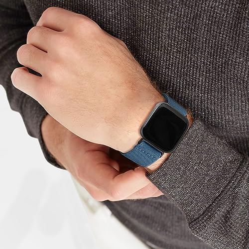 8 Pack Elastic Bands Compatible with Fitbit Versa 2/Versa/Versa Lite/Versa SE for Women Men, Adjustable Stretchy Nylon Braided Strap Solo Loop Sport Replacement Wristband for Versa Smart Watch