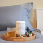 Ceramic Ultrasonic 100ml Aromatherapy Diffuser with Lavender Lemon Orange Peppermint Essential Oils Handcrafted Mist Humidifier Diffuser 7 LED Colors Changing Lights for Home Office