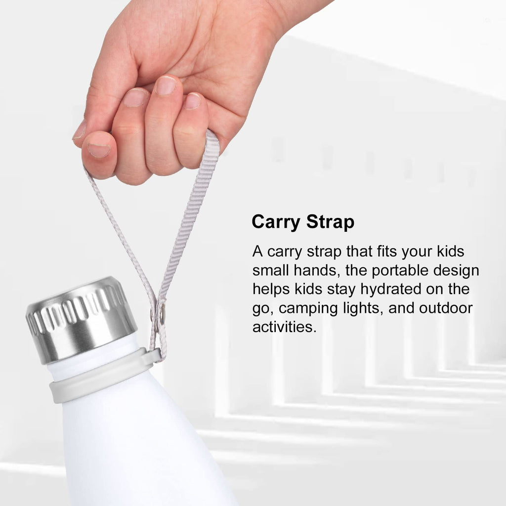 koodee Water Bottle-17 oz Stainless Steel Double Wall Vacuum Insulated Water Bottle for Back to School, Cola Shape Leak Proof Sports Bottle for School(White)