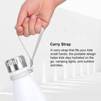 koodee Water Bottle-17 oz Stainless Steel Double Wall Vacuum Insulated Water Bottle for Back to School, Cola Shape Leak Proof Sports Bottle for School(White)