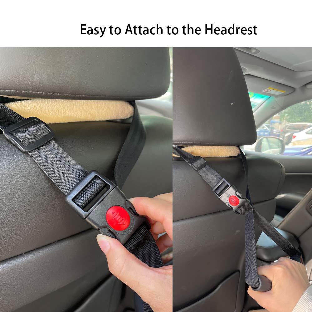ZipSeven Car Handle 1 Piece Portable Automotive Handle Assistance Mobility Aid Adjustable Auto Assist Grab Bar Vehicle Seat Transfer Handles Handicapped Accessories for Able Elder - Black