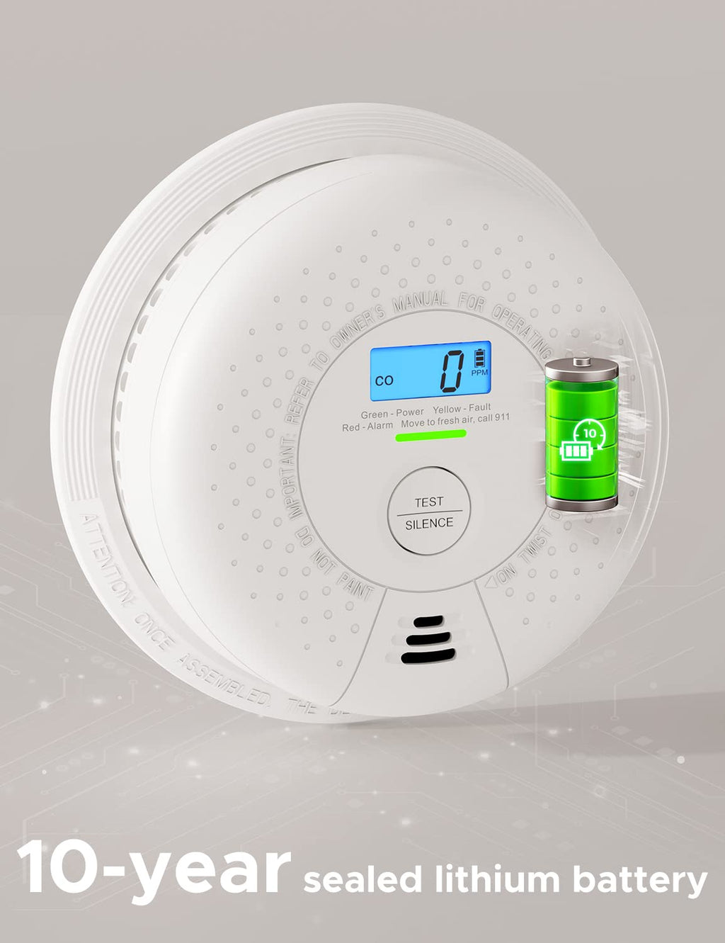 X-Sense Smoke and Carbon Monoxide Detector Combo, Wireless Interconnected Combination Smoke and Carbon Monoxide Detector with 10-Year Battery, Up to 24 X-Sense Link+ Wireless Alarms, SC01-W, 3-Pack