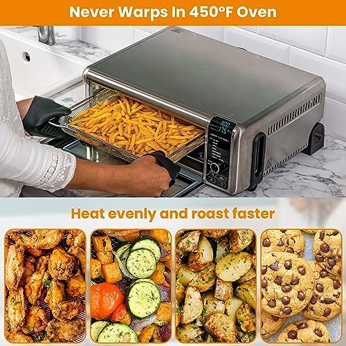 for Ninja Foodi Replacement Air Fryer Oven Basket, Original Replacement Baking Trays for NINJA DT201 DT251 Foodi Digital Air Fryer Oven, Mesh Basket, Ideal Accessories for Frying and Dehydrating