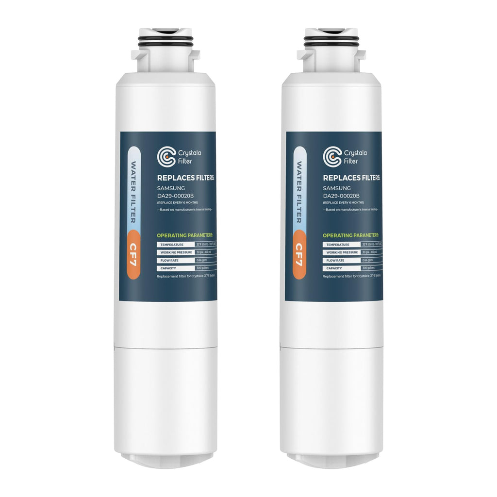 Crystala Filters DA29-00020B Samsung Filter, NSF 42 Certified Compatible DA29-00020B Water Filter, HAF CIN EXP Water Filter, DA97-08006A Water Filter Samsung Water Filter Replacement (2 Pack)