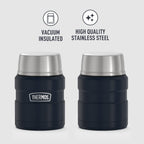THERMOS Stainless King Vacuum-Insulated Food Jar with Spoon, 16 Ounce, Midnight Blue