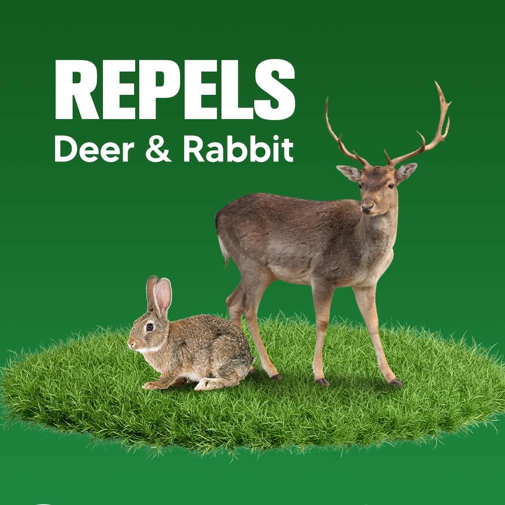 PRBSOQ Deer Repellent for Plants, Rabbit Repellent Outdoor, Deer Away Repellent for Garden, Trees and Lawn, Rabbit Repellent for Plants, Safe for People, Pets and Plants, Lasts Up to 60 Days, 8 Packs